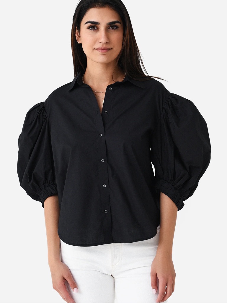 Citizens Of Humanity Anya Puff Sleeve Poplin Shirt Capsule Quiet Luxury Size L